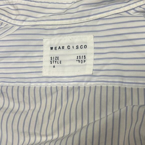 Cisco Classic Blue women’s striped Shirt size XS - Picture 10 of 13
